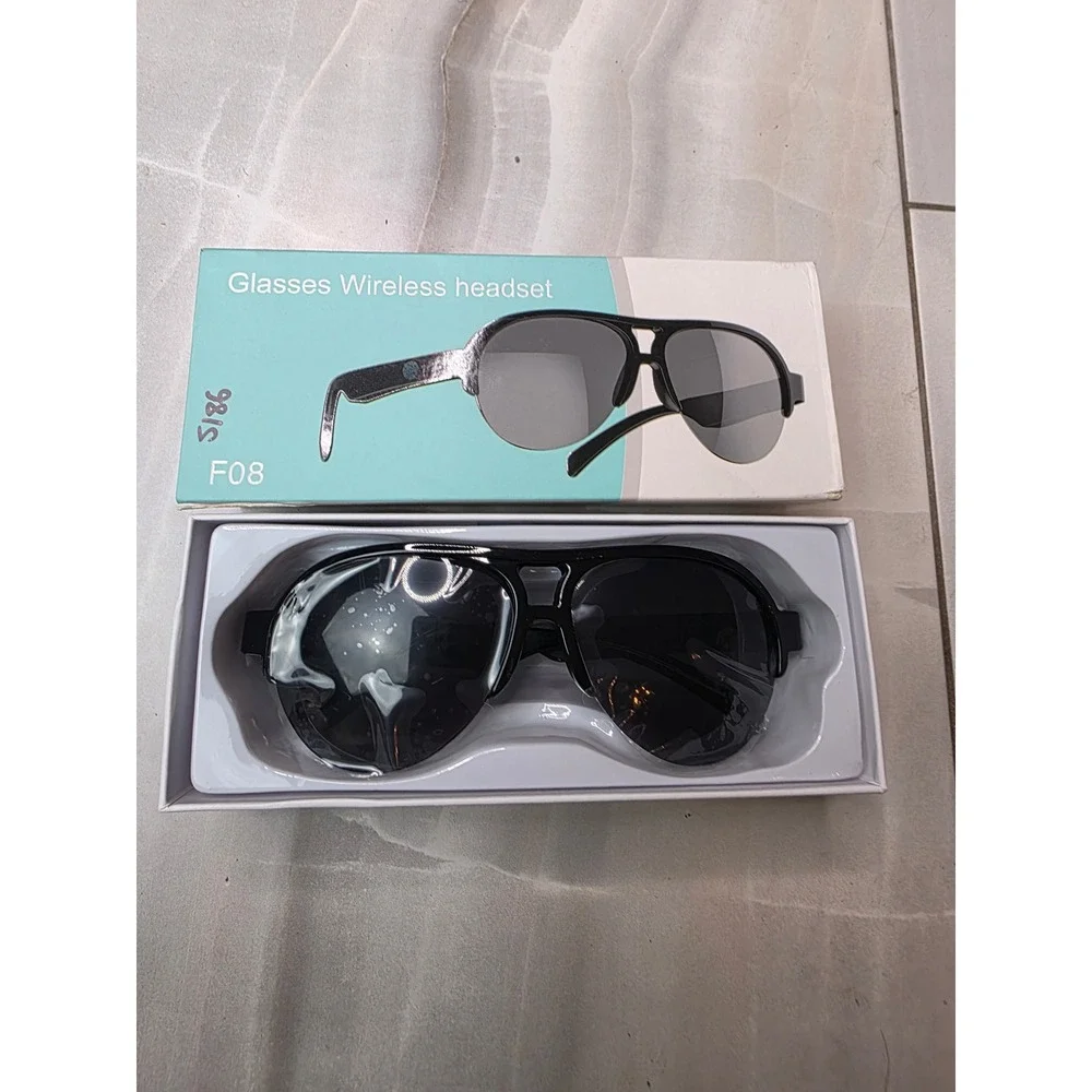F08 Smart Wireless Audio Sunglasses Bluetooth‎ V5.4 IPX4 Waterproof Aviator A6